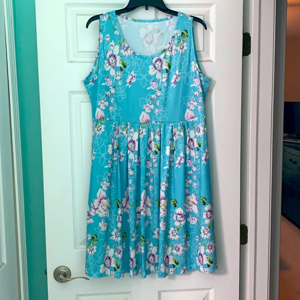 XXL blue floral sundress